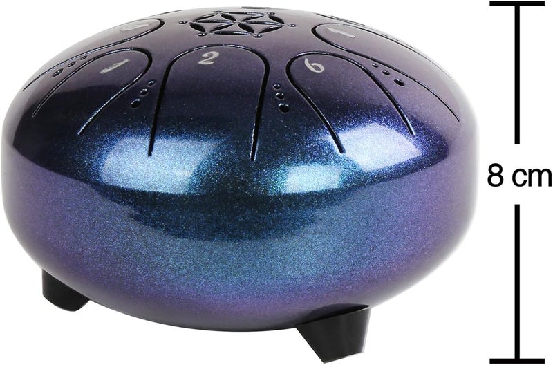 Rayzm Titanium Steel Tongue Drum with a Carry Bag, 5 Inches (13cm) 8 Notes Diatonic Scale Handpan Tank Drum Kit, Portable C-Key Percussion Instrument. - Image 2